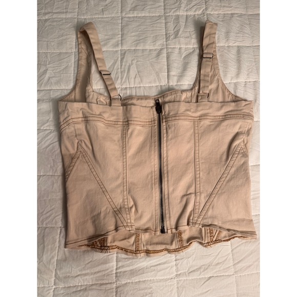 Princess Polly XX Beige Top Sleeveless Size 8 Square Neck Corset Detail Size 12‎ - Picture 7 of 7